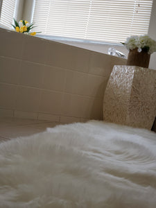 White Faux fur lambskin rug 21 x 71 inches