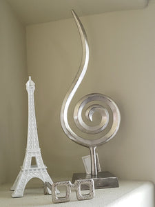 decorative silver spiral standing accent piece