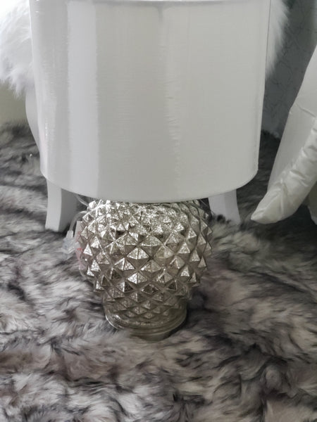 silver spiked base lamp 20 inches