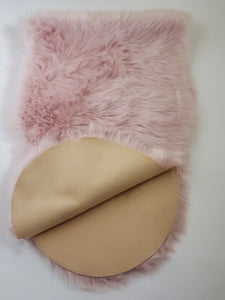 Pink Faux fur lambskin rug 21 x 71 inches