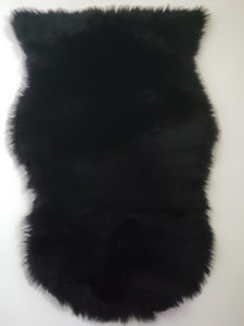 Black Faux fur lambskin rug 25 x 40 inches