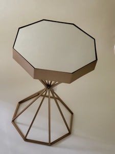 Mirrored bronze side table - 22 x 15 inches