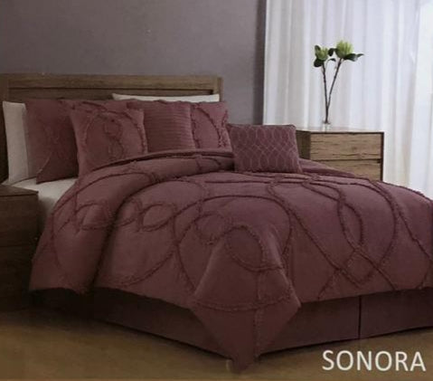 Blush design 7 piece queen comforter set