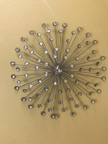 decorative silver star burst wall accent - 20 inches