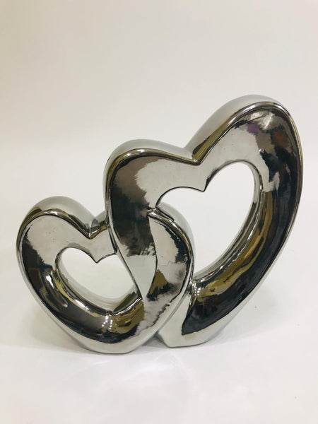 silver intertwined heart