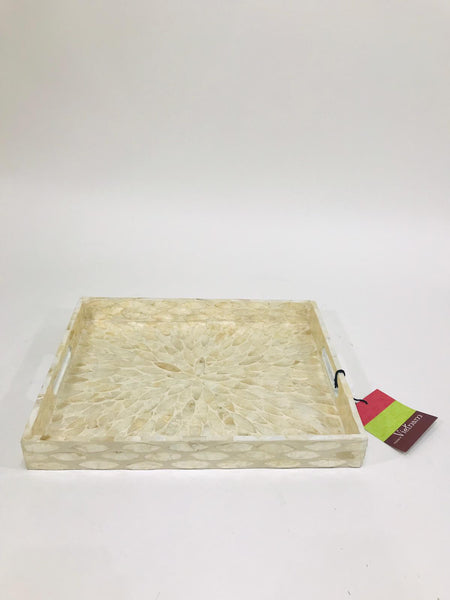 Ivory  mosaic tray 15 inches