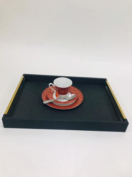 Black serving tray with handle 19 x 14 inches