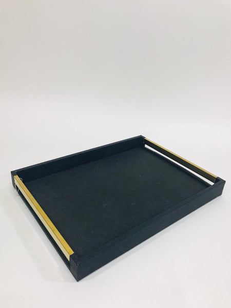 Black serving tray with handle 19 x 14 inches