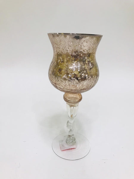 Rose gold glass candle holder