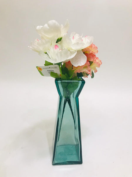 Teal glass vase