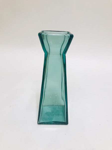 Teal glass vase