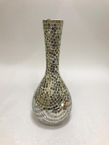 Siver and gold mosaic vase