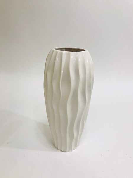 Ivory spiral patterned vase