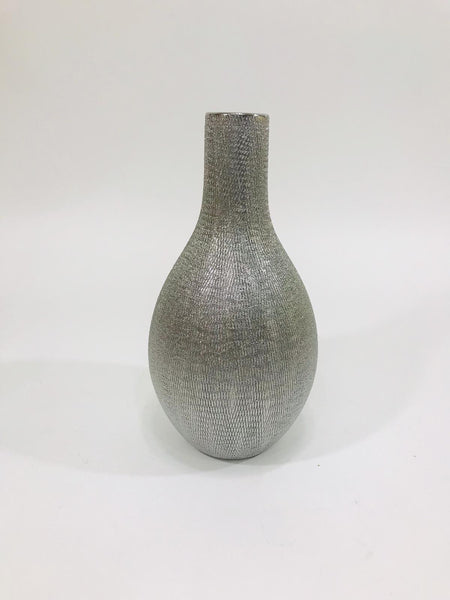 Silver rounded base decorative vase