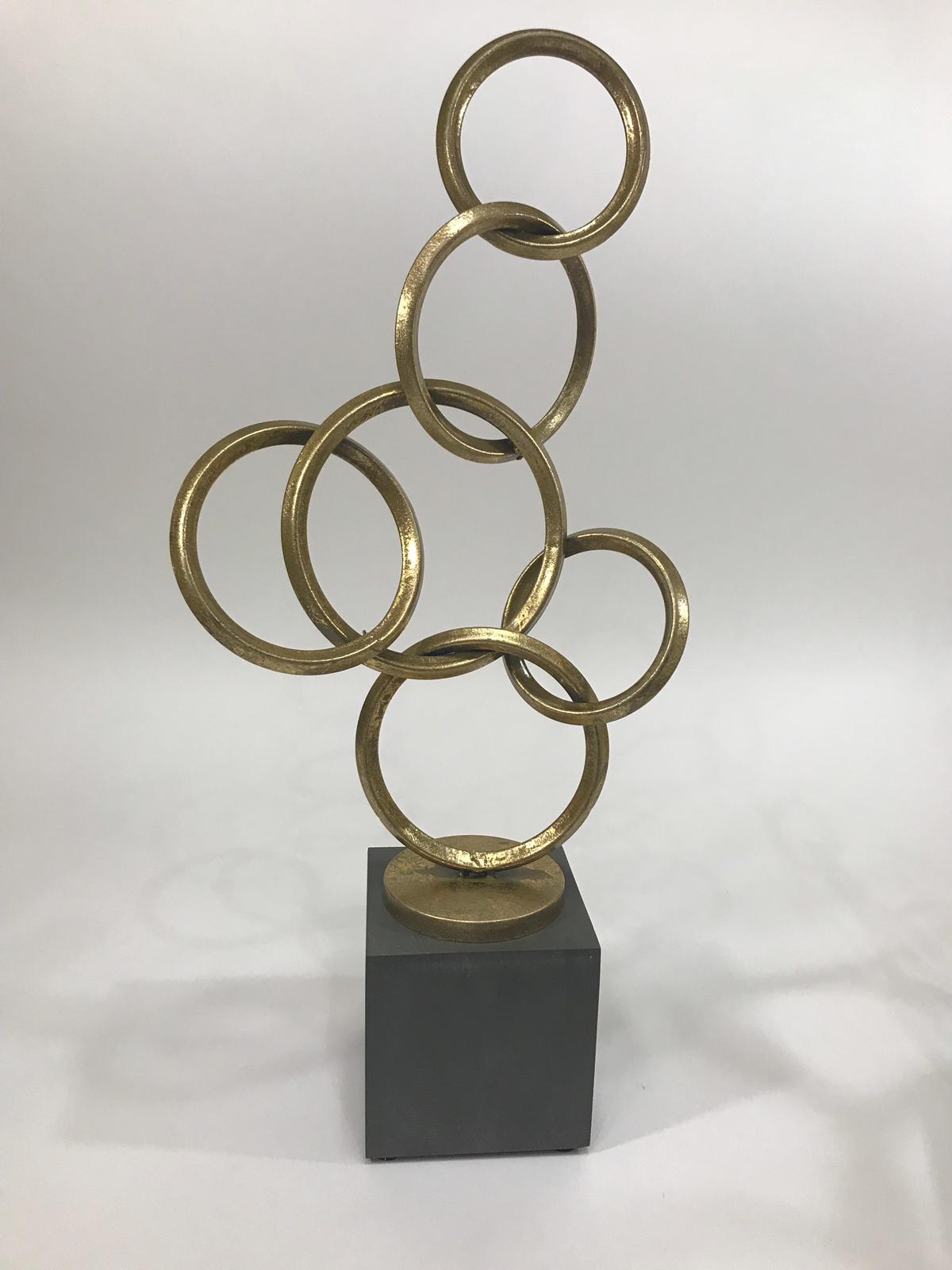 decorative gold intertwined circles standing accent