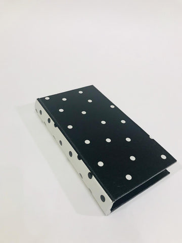 black and white polka dot storage book box