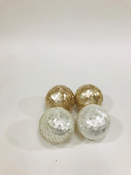 ivory scaled pattern decorative ball set of 2