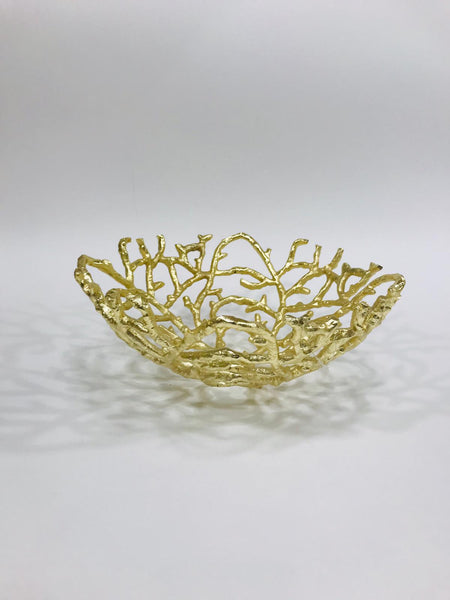 Gold metal ocean reef decorative bowl