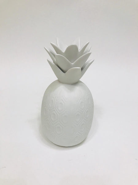 White ceramic pineapple 8 inches