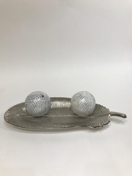 Silver leaf decorative tray