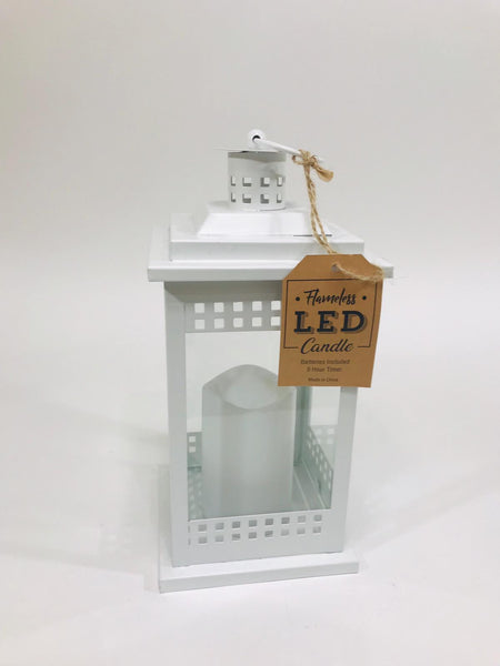 white lantern with led light