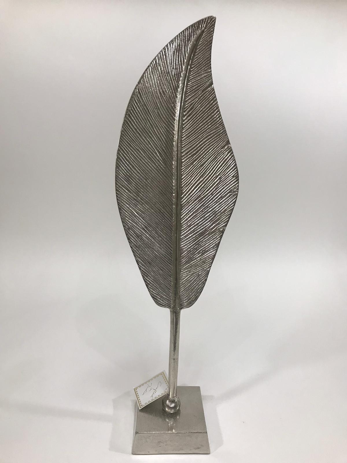 decorative standing silver leaf accent